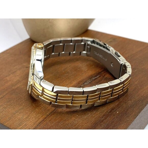 Bulova Women's Watch 98L273 Mother of Pearl Dial Crystal Accent Two Tone - Picture 8 of 13